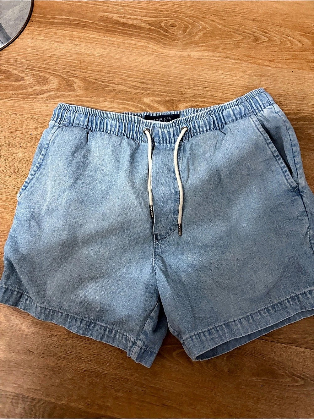 American Eagle Outfitters AE Pull-On Denim Shorts Blue